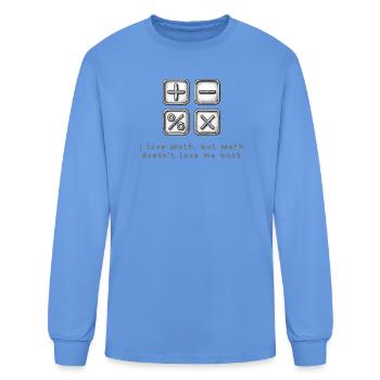 Math Symbols Tee with Quote - Men's Long Sleeve T-Shirt - carolina blue - Front