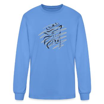 Elegant Horse Head Line Art
  - Men's Long Sleeve T-Shirt - carolina blue - Front
