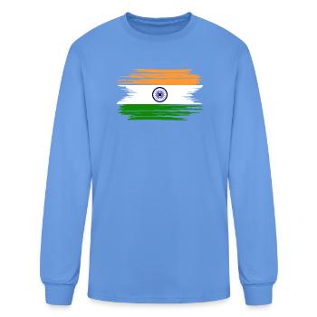 Distressed India Flag IN - Men's Long Sleeve T-Shirt - carolina blue - Front