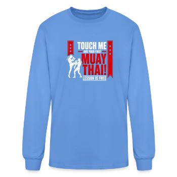 Touch Me Muay Thai: First Lesson Free - Men's Long Sleeve T-Shirt - carolina blue - Front