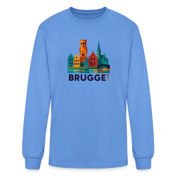 Brugge Colorful Skyline - Men's Long Sleeve T-Shirt - carolina blue - Front