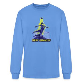 Defy Gravity Neon Goalkeeper Dive - Men's Long Sleeve T-Shirt - carolina blue - Front