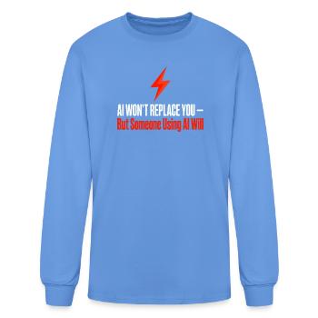 AI Edge: Power of AI Users - Men's Long Sleeve T-Shirt - carolina blue - Front