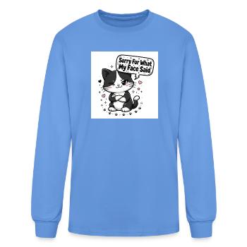 Winking Cat Attitude - Men's Long Sleeve T-Shirt - carolina blue - Front