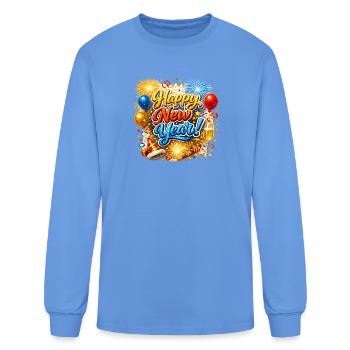 Happy New Year Celebration Burst - Men's Long Sleeve T-Shirt - carolina blue - Front