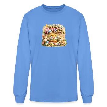 Easter Bunnies and Basket Eggs - Men's Long Sleeve T-Shirt - carolina blue - Front