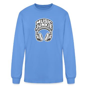 Music Junkie DJ Audiophile Headphones Music Lover - Men's Long Sleeve T-Shirt - carolina blue - Front