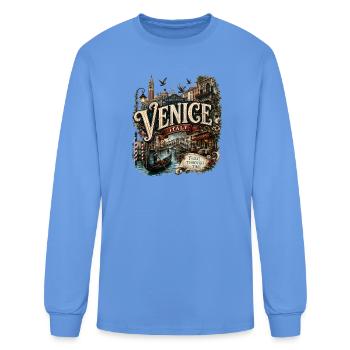 Venice Italy T-Shirt | Vintage Travel Souvenir - Men's Long Sleeve T-Shirt - carolina blue - Front