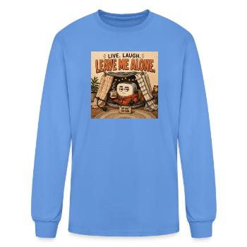 Cozy Introvert Leave Me Alone Tee - Men's Long Sleeve T-Shirt - carolina blue - Front