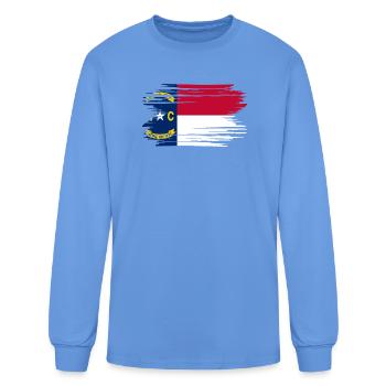 Distressed North Carolina Flag NC - Men's Long Sleeve T-Shirt - carolina blue - Front