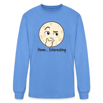 Hmm Interesting Skeptical Reaction Face - Men's Long Sleeve T-Shirt - carolina blue - Front