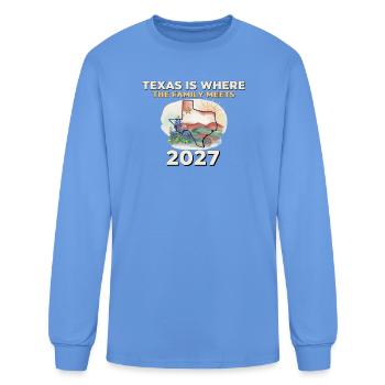 Moments en famille au Texas 2027 - T-shirt à manches longues Homme - bleu caroline - Devant