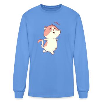 Miss Meow (Couple) - Men's Long Sleeve T-Shirt - carolina blue - Front