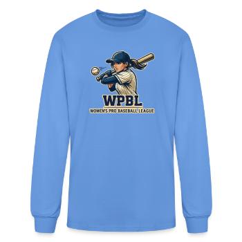 WPBL Women Batting Pro Baseball - Men's Long Sleeve T-Shirt - carolina blue - Front