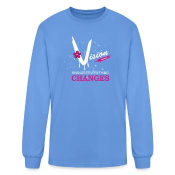 Vision Changes Everything Modern Typography - Men's Long Sleeve T-Shirt - carolina blue - Front