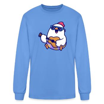 Sunny Rooster Strums Hawaii - Men's Long Sleeve T-Shirt - carolina blue - Front