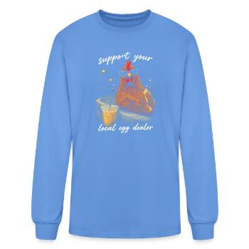 Support Local Egg Dealer Chicken - Men's Long Sleeve T-Shirt - carolina blue - Front
