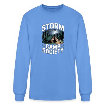 Rain Camping Storm Camp Society - Men's Long Sleeve T-Shirt - carolina blue - Front