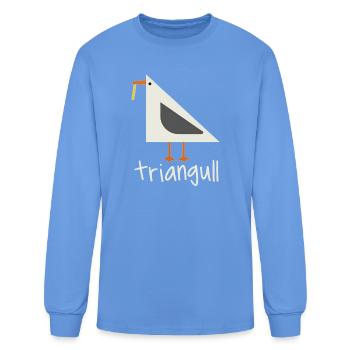 Triangull Triangle Seagull Bird Math Pun Geometry - Men's Long Sleeve T-Shirt - carolina blue - Front