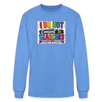 Je ne consens pas aux fouilles - T-shirt à manches longues Homme - bleu caroline - Devant