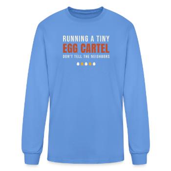 Running A Tiny Egg Cartel - Men's Long Sleeve T-Shirt - carolina blue - Front