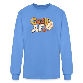 Cozy AF Autumn Socks - Men's Long Sleeve T-Shirt - carolina blue - Front
