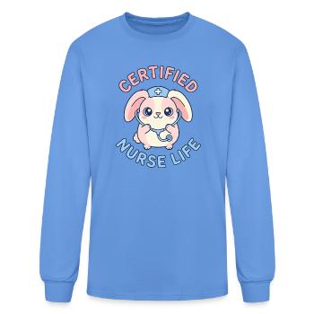 Certified Nurse Life Bunny - Men's Long Sleeve T-Shirt - carolina blue - Front