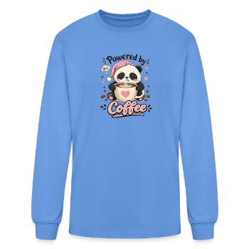 Powered by Coffee Panda - Men's Long Sleeve T-Shirt - carolina blue - Front