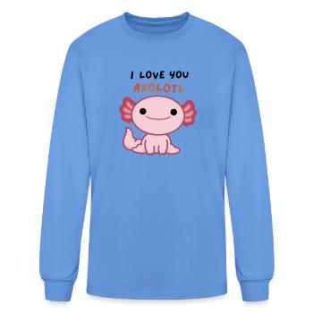I Love You Axolotl Cute Animal Pun - Men's Long Sleeve T-Shirt - carolina blue - Front