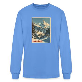  Majestic Swiss Mountain Adventure in the Heart of - Men's Long Sleeve T-Shirt - carolina blue - Front