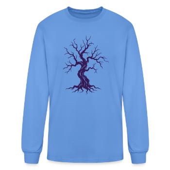Midnight Purple Tree Silhouette - Men's Long Sleeve T-Shirt - carolina blue - Front
