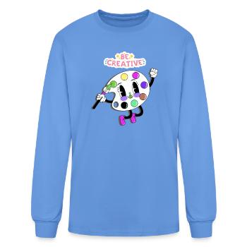 Vintage Rubber Hose  Painter Graphic Tee - Men's Long Sleeve T-Shirt - carolina blue - Front
