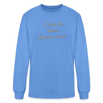Humane Ideas Vote Tee - Men's Long Sleeve T-Shirt - carolina blue - Front