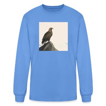 Silent Golden Eagle - Men's Long Sleeve T-Shirt - carolina blue - Front