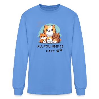 ALL_YOU_NEED_IS_CATS - Men's Long Sleeve T-Shirt - carolina blue - Front