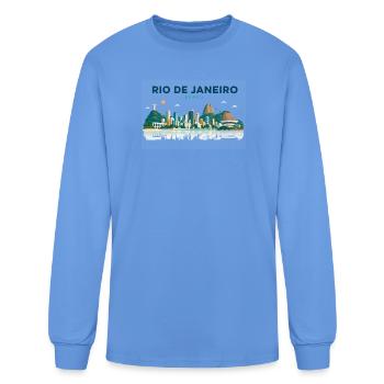 Rio de Janeiro Cityscape Brazil - Men's Long Sleeve T-Shirt - carolina blue - Front