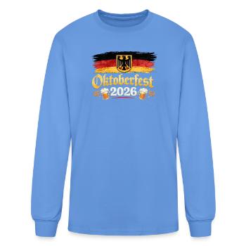 Oktoberfest 2026 Bavarian Emblem - Men's Long Sleeve T-Shirt - carolina blue - Front