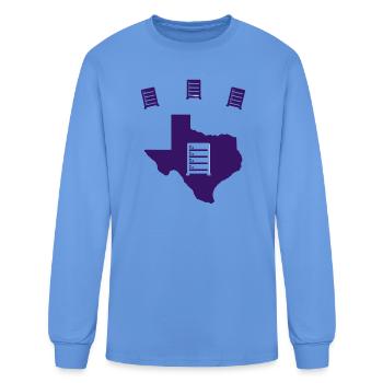 Texas No More Data Centers - Men's Long Sleeve T-Shirt - carolina blue - Front