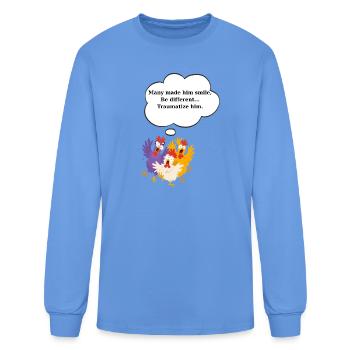 Colorful Chickens Mock Difference - Men's Long Sleeve T-Shirt - carolina blue - Front