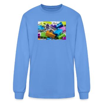 Rafale de clip coloré pour classeur - T-shirt à manches longues Homme - bleu caroline - Devant