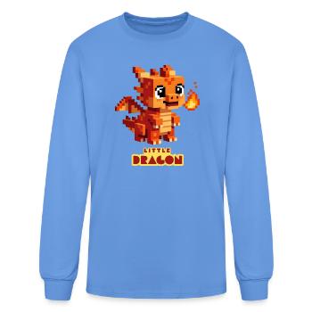 Little Dragon Voxel Artwork  - Men's Long Sleeve T-Shirt - carolina blue - Front