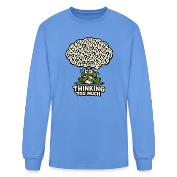 Thinking Too Much Frog - Men's Long Sleeve T-Shirt - carolina blue - Front
