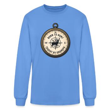 Né pour chasser, enseigné par grand-père - T-shirt à manches longues Homme - bleu caroline - Devant
