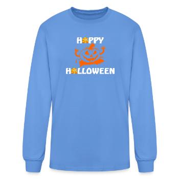 Pumpkin Pop Art Halloween Tshirt - Men's Long Sleeve T-Shirt - carolina blue - Front