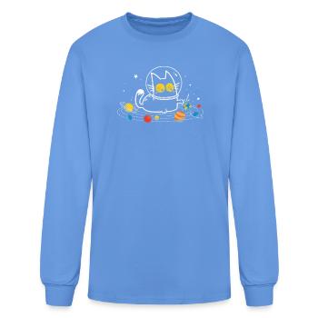 Orbite cosmique du chat - T-shirt à manches longues Homme - bleu caroline - Devant