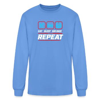 Répétition de la course Sleep Sim pour les fans de sim racing - T-shirt à manches longues Homme - bleu caroline - Devant