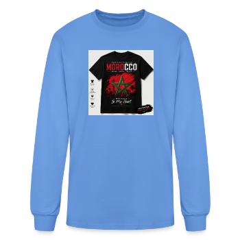 Morocco Pride Star Heart Design - Men's Long Sleeve T-Shirt - carolina blue - Front