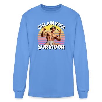 Chilamydia Survivor Retro Sunset Hero - Men's Long Sleeve T-Shirt - carolina blue - Front
