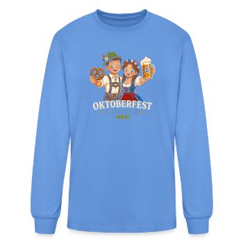 Oktoberfest Couple Cheers - Men's Long Sleeve T-Shirt - carolina blue - Front