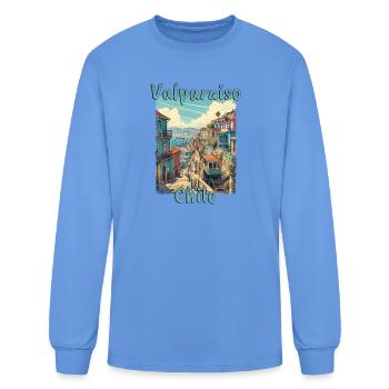 Valparaiso Chile Vintage Travel Design - Men's Long Sleeve T-Shirt - carolina blue - Front